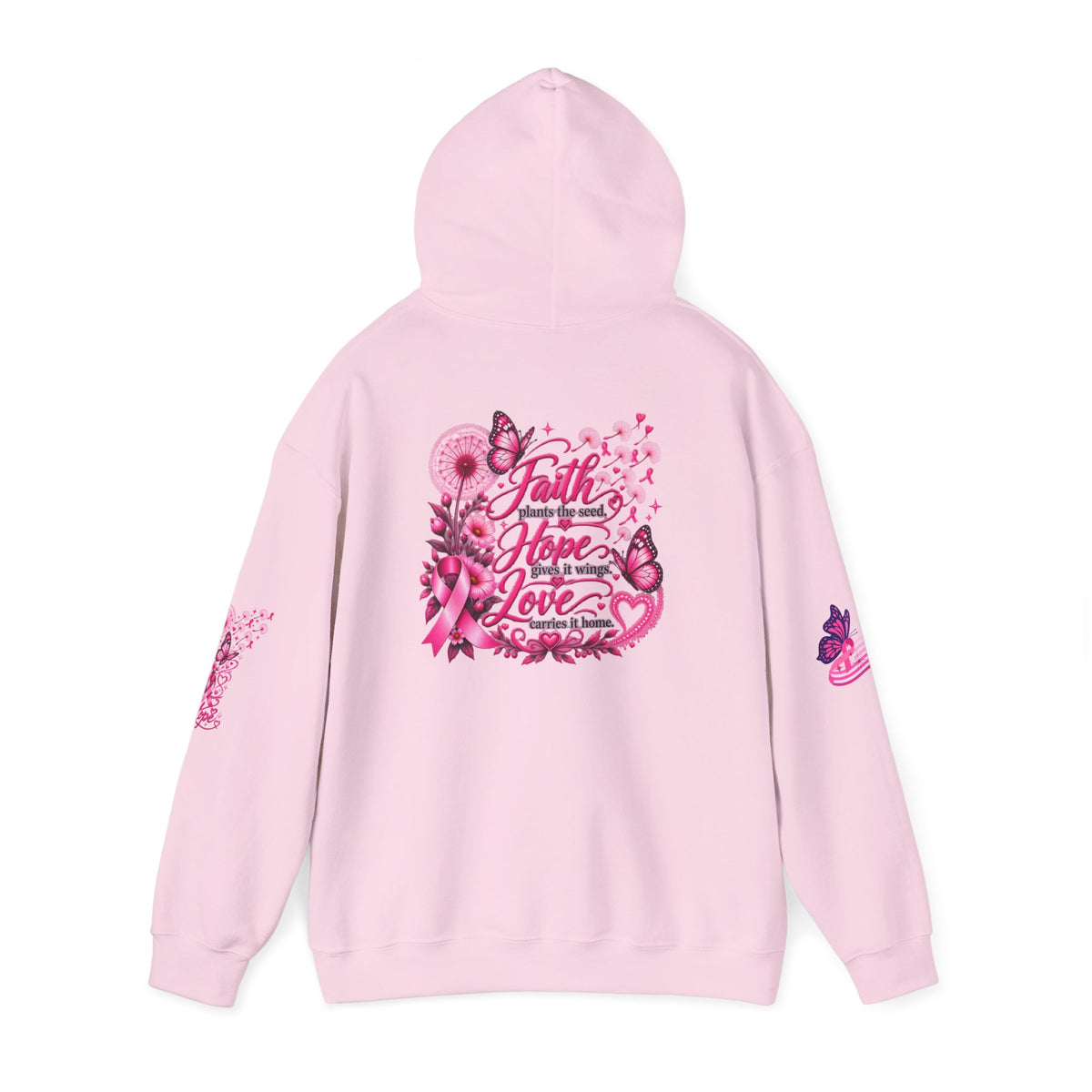 Pink Ribbon "Let Hope Fly" Hoodie | Breast Cancer Awareness Inspirational Gift | Hope & Encouragement Pullover