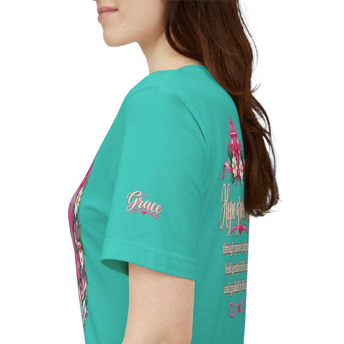 Hope Grows Here Ribbon Tee | Breast Cancer Awareness, Pink Floral