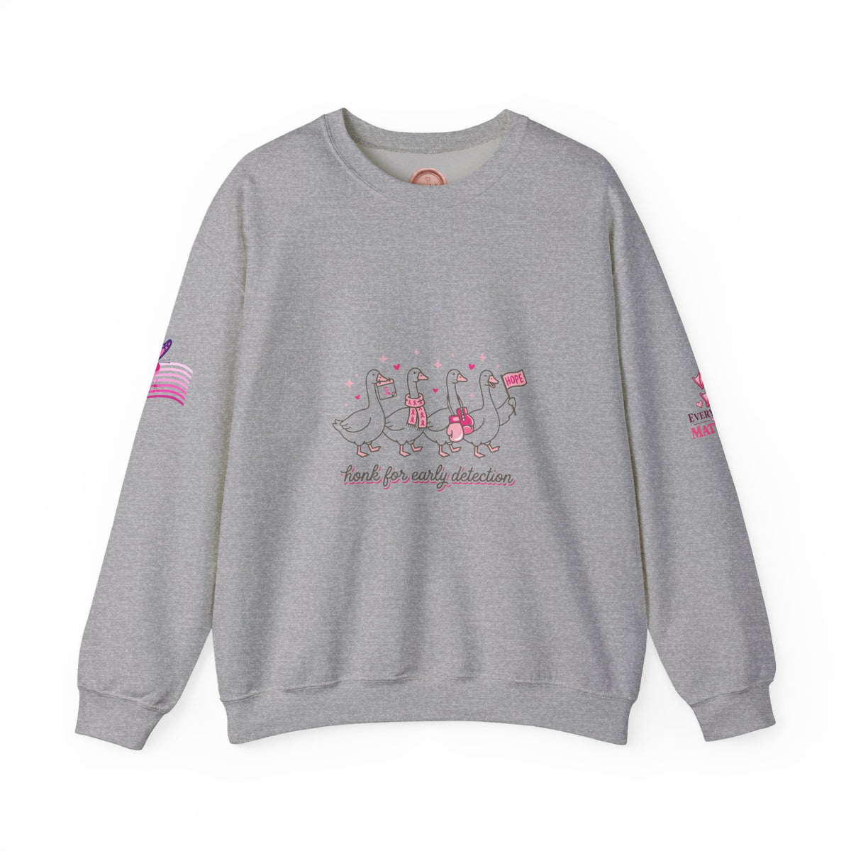 Breast Cancer Awareness Geese Crewneck Sweatshirt | Pink Ribbon