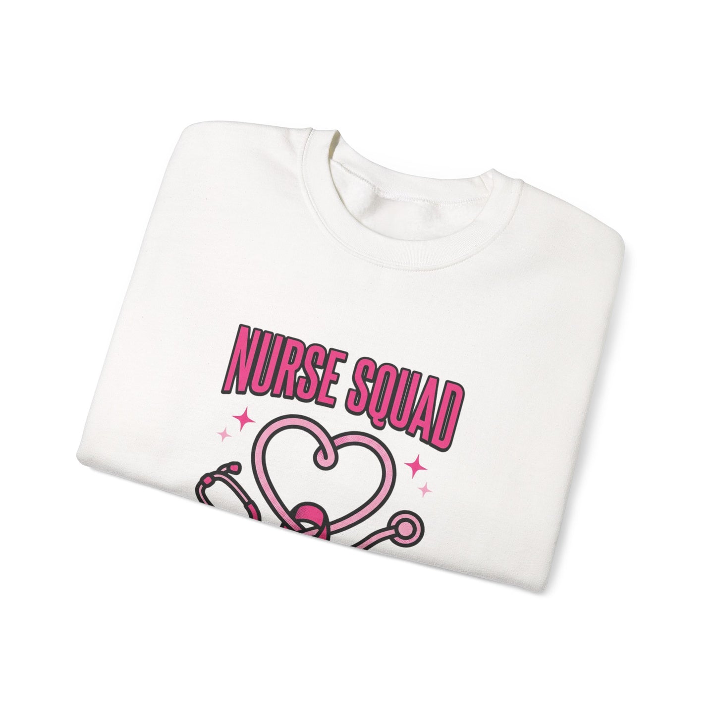 Nurse Squad Ribbon Crewneck | Breast Cancer Awareness, Pink Stethoscope