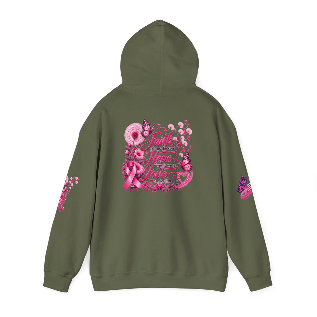 Pink Ribbon "Let Hope Fly" Hoodie | Breast Cancer Awareness Inspirational Gift | Hope & Encouragement Pullover
