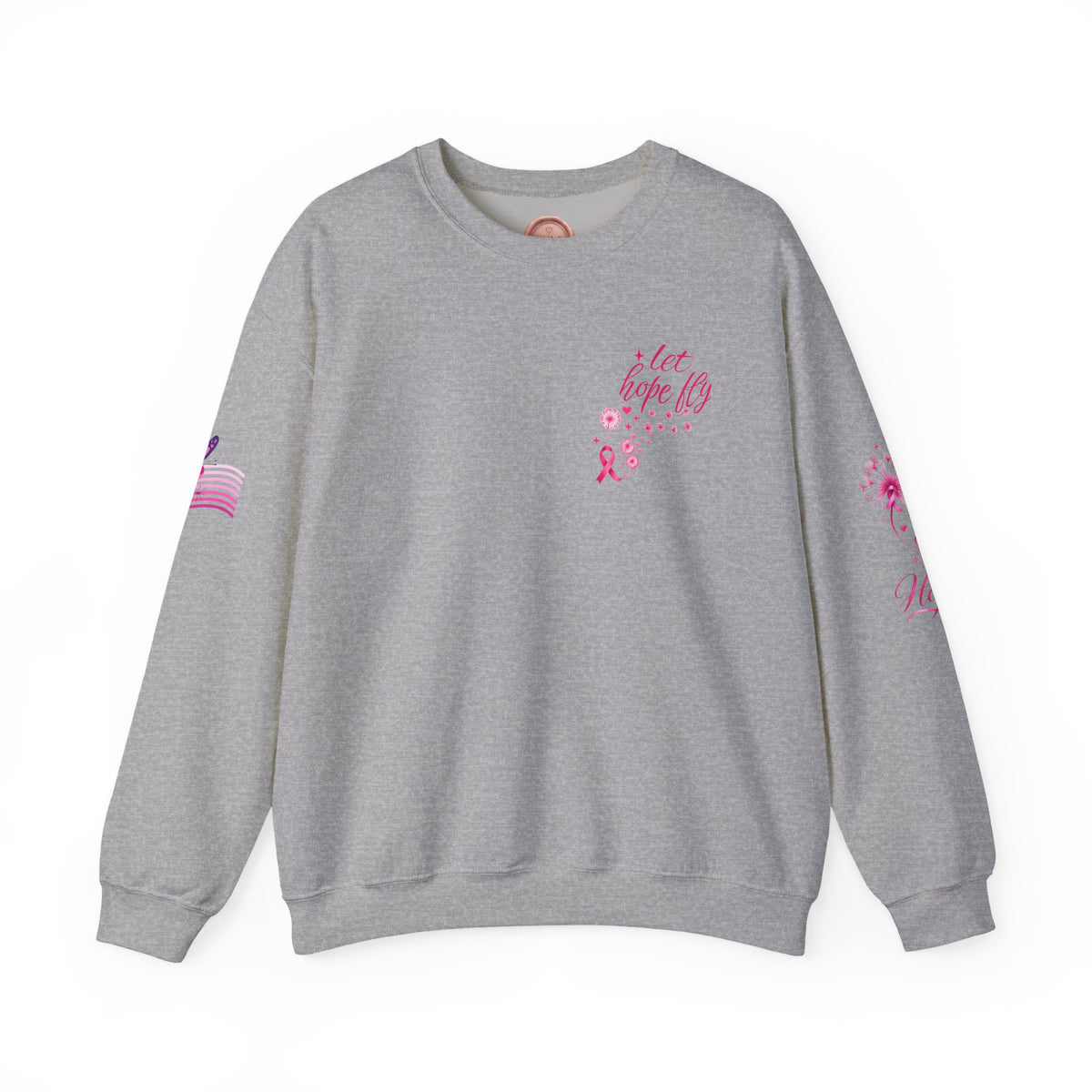 Hope Doesn't Have to Be Loud Sweatshirt | Breast Cancer Awareness Pink Ribbon Crewneck | Inspirational Gift for Survivors, Fighters & Supporters