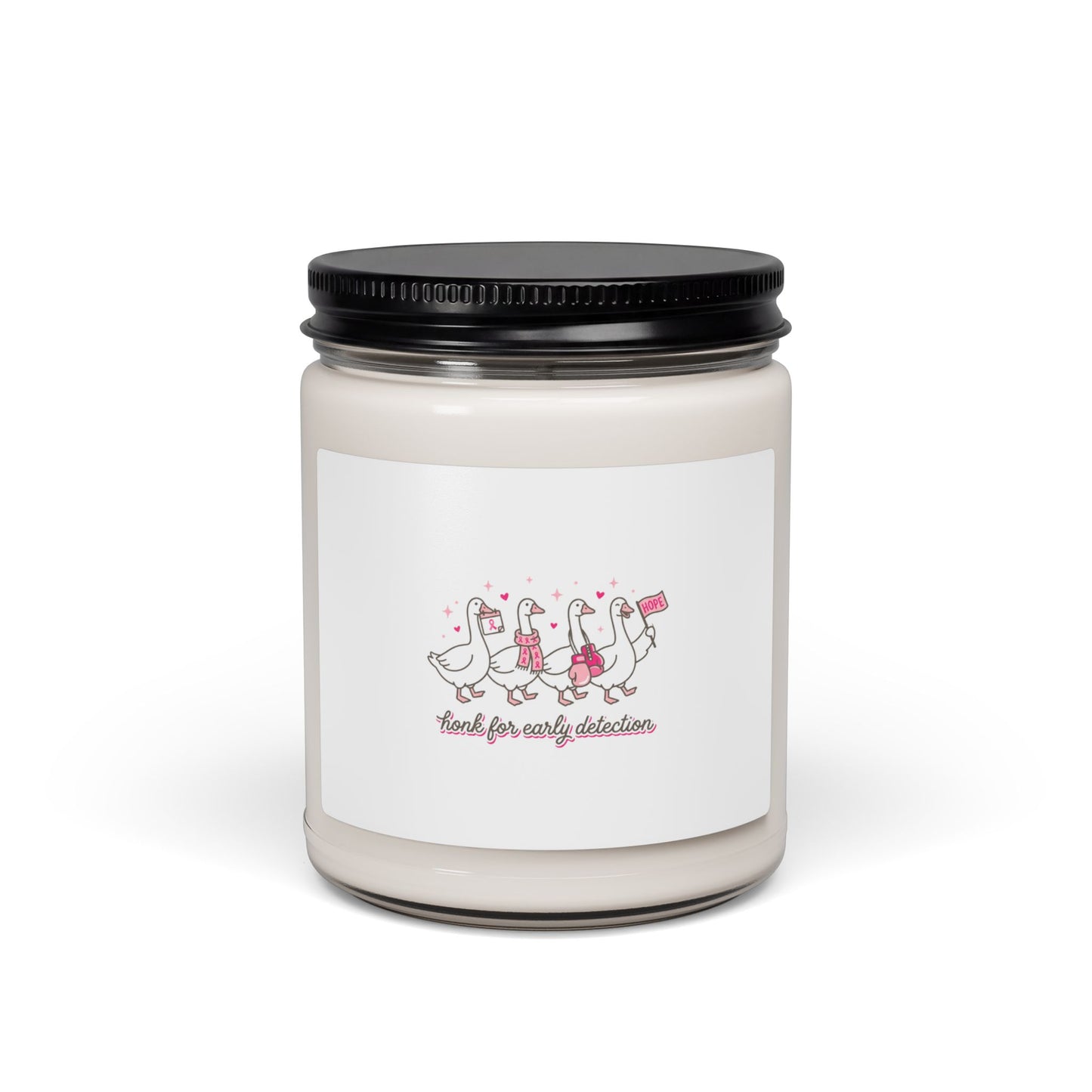 Breast Cancer Awareness Ribbon Candle, Soy 9oz | Pink Support, Early Detection