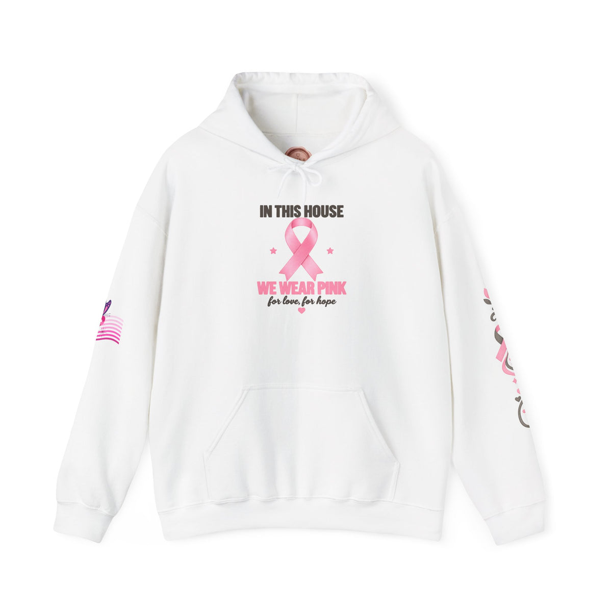 In This House We Wear Pink Hoodie | Breast Cancer Awareness, Faith & Hope