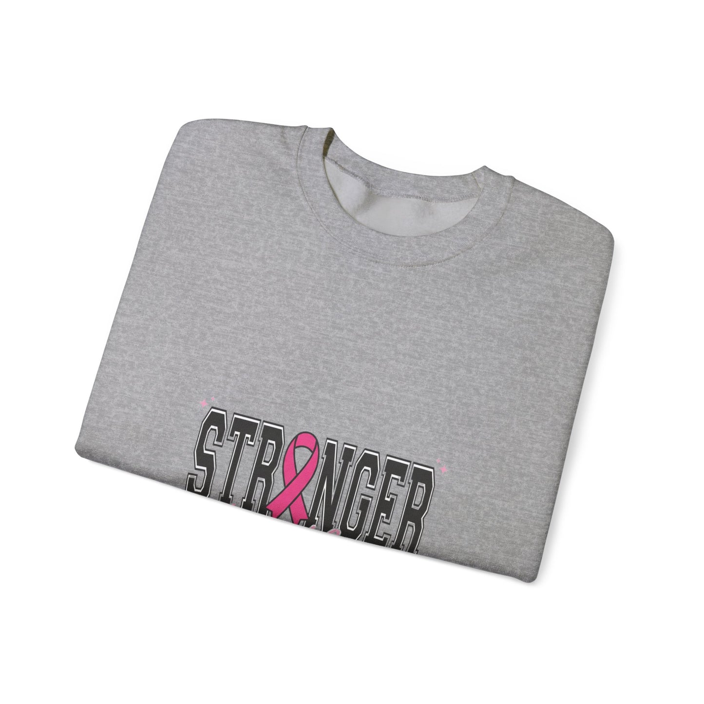 Stronger Together pink ribbon Crewneck Sweatshirt | Breast Cancer Awareness