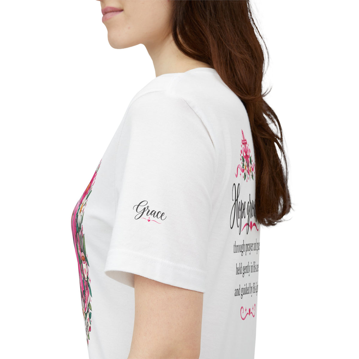 Hope Grows Here Ribbon Tee | Breast Cancer Awareness, Pink Floral