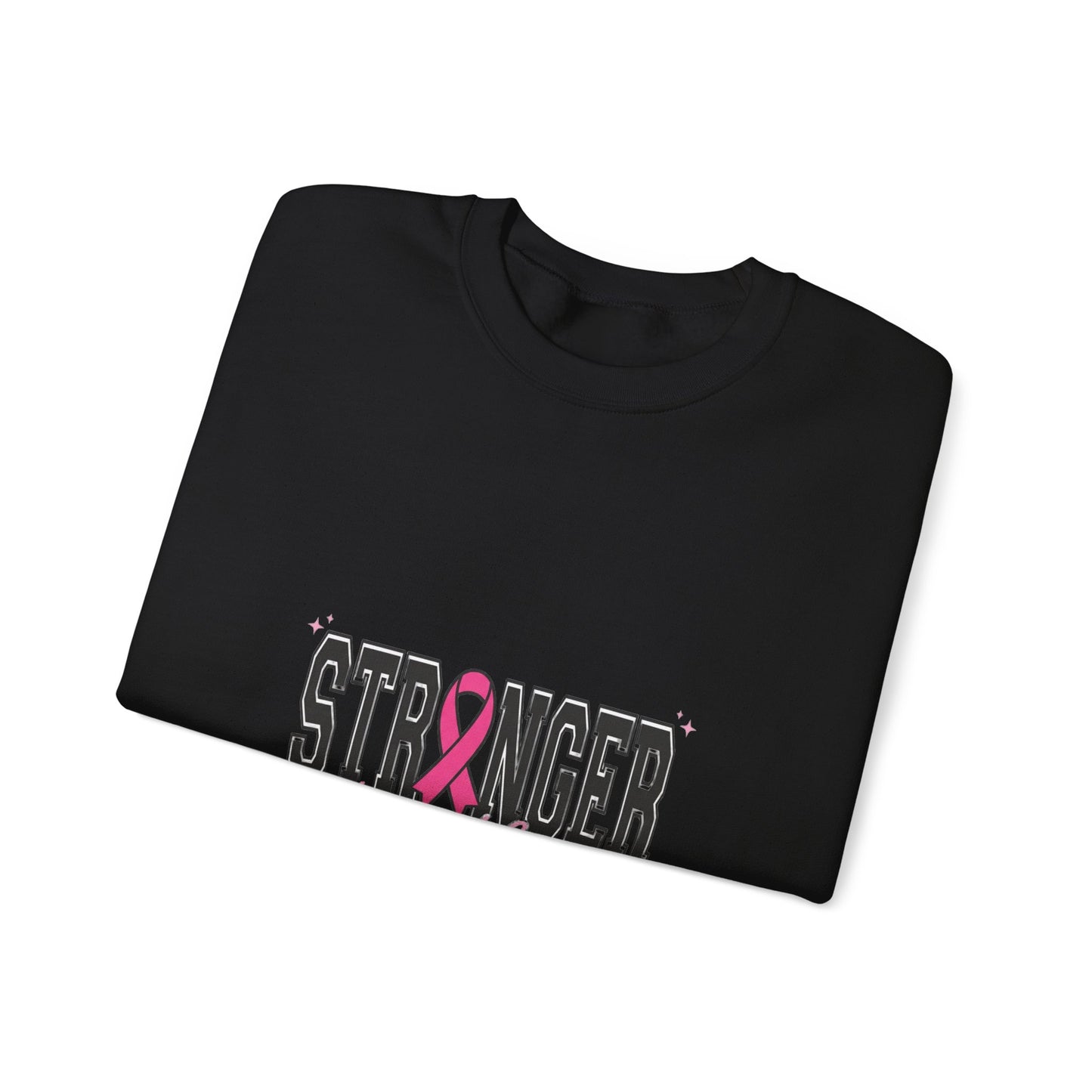 Stronger Together pink ribbon Crewneck Sweatshirt | Breast Cancer Awareness