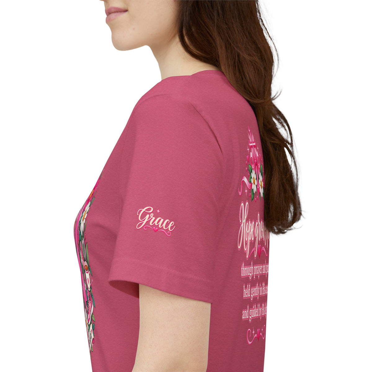 Hope Grows Here Ribbon Tee | Breast Cancer Awareness, Pink Floral