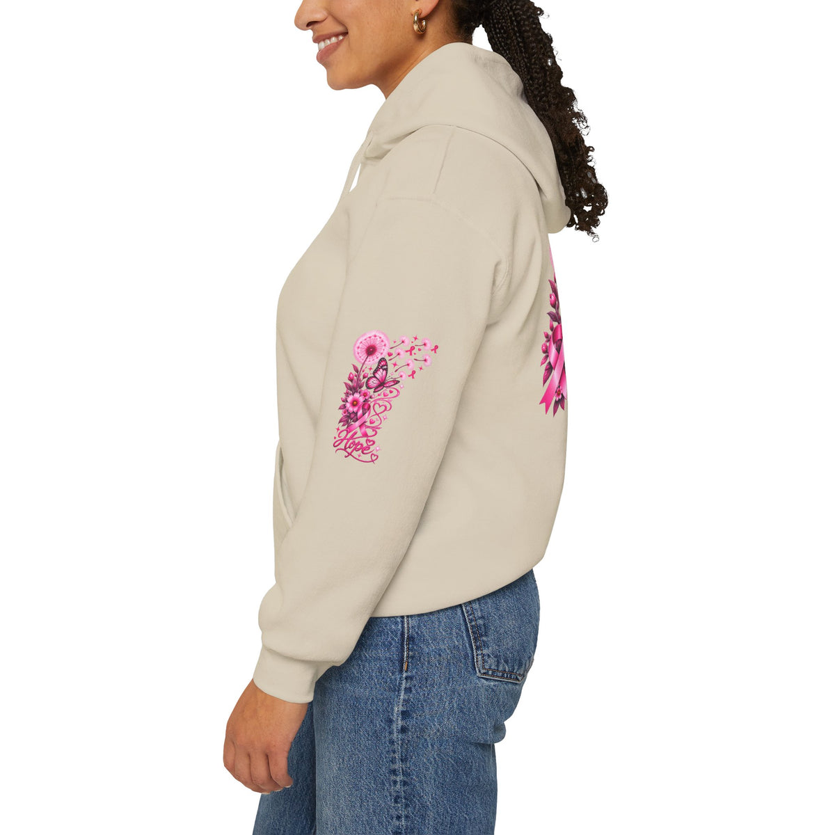 Pink Ribbon "Let Hope Fly" Hoodie | Breast Cancer Awareness Inspirational Gift | Hope & Encouragement Pullover
