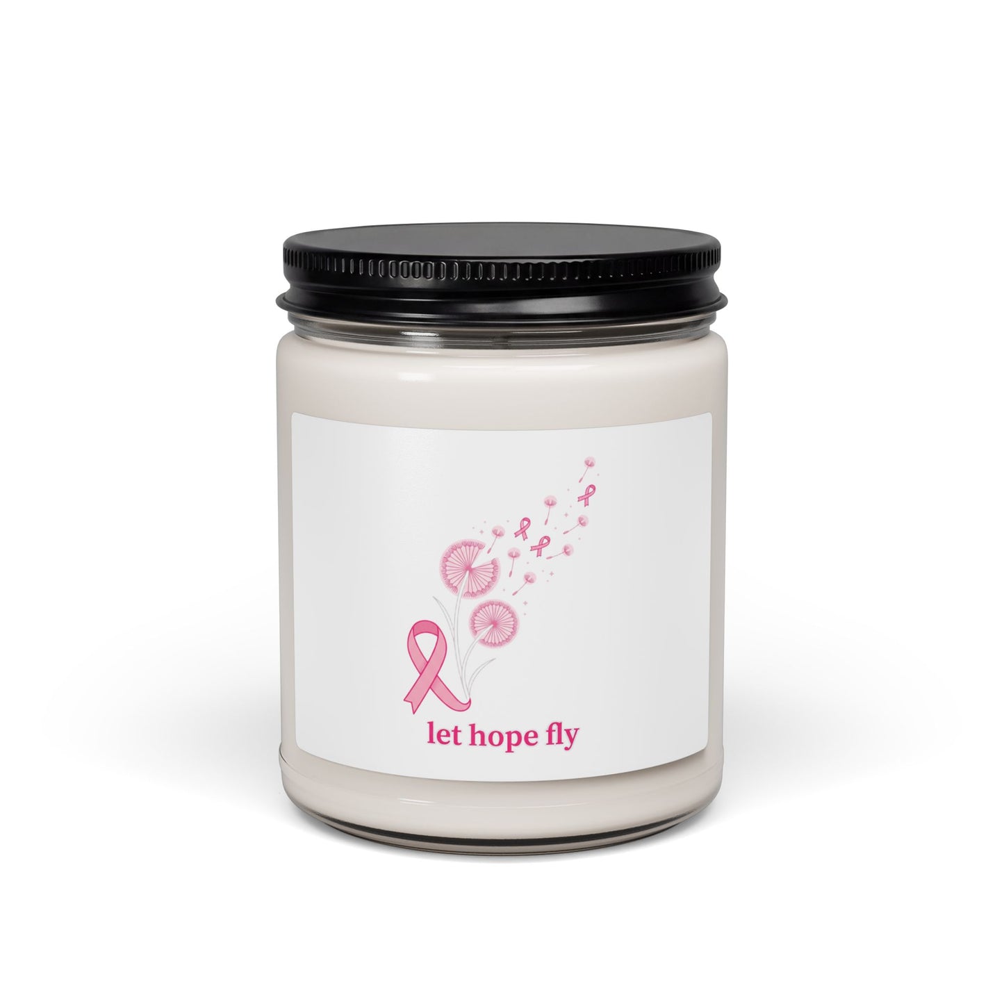 Breast Cancer Ribbon 'Let Hope Fly' Candle, Pink Awareness Soy