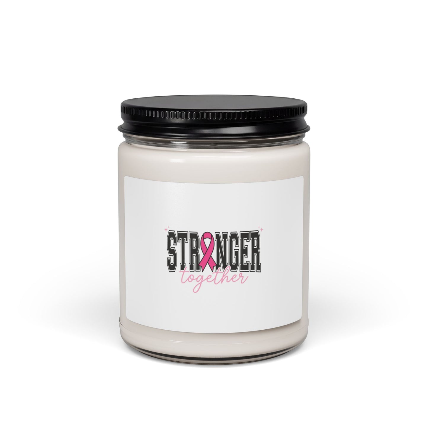 Stronger Together Candle | Breast Cancer Awareness Soy Candle, Pink Ribbon
