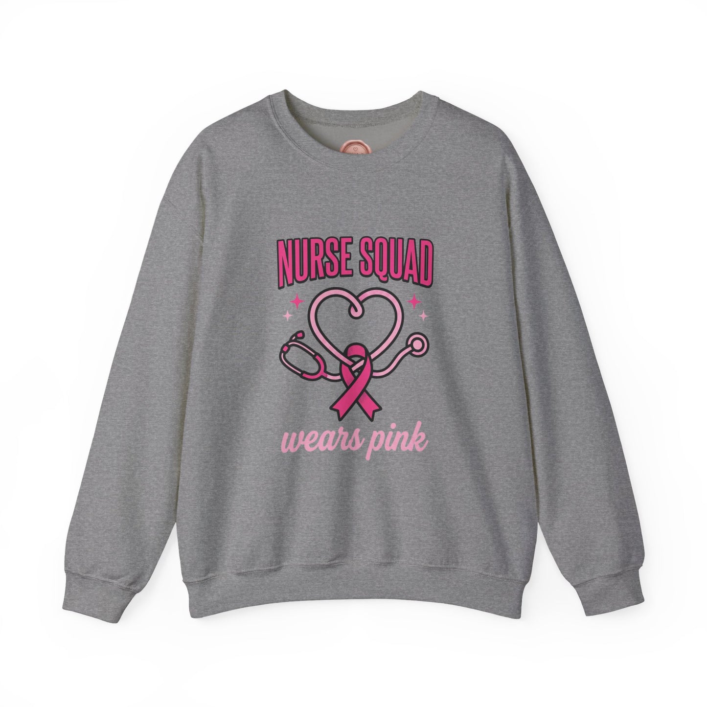 Crewneck Sweatshirt | Nurse Squad Wears Pink | Breast Cancer Awareness Nurse Pullover