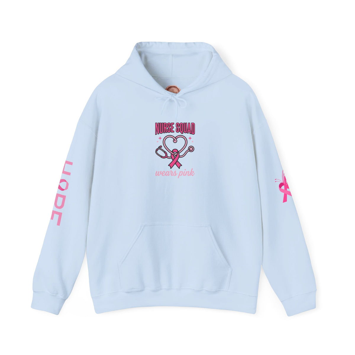 Nurse Squad Wears Pink Hoodie | Breast Cancer Awareness Nurse Pullover | Pink Ribbon Support Hoodie