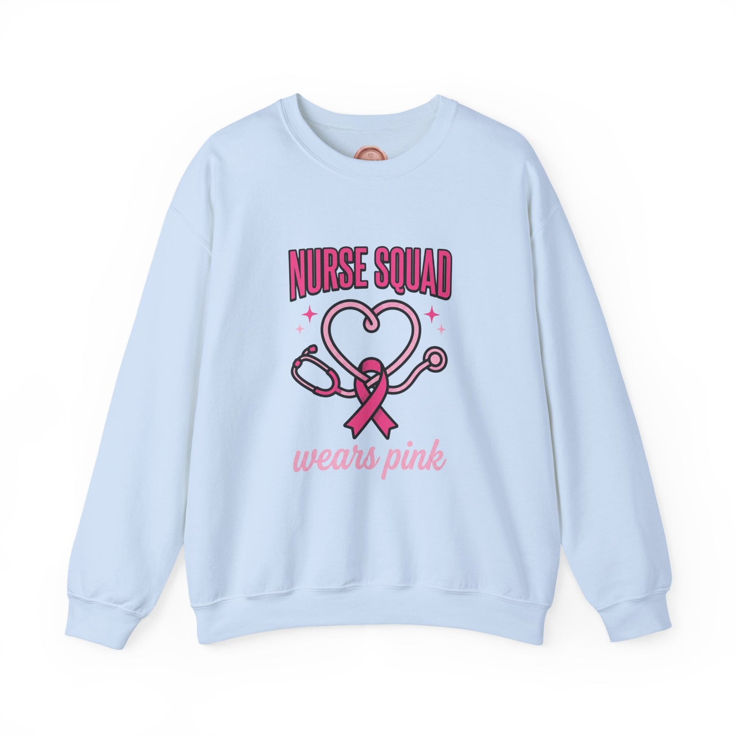 Crewneck Sweatshirt | Nurse Squad Wears Pink | Breast Cancer Awareness Nurse Pullover