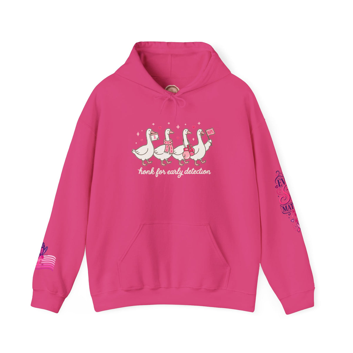 Breast Cancer Ribbon Support Hoodie | Honk for Early Detection | Pink Awareness
