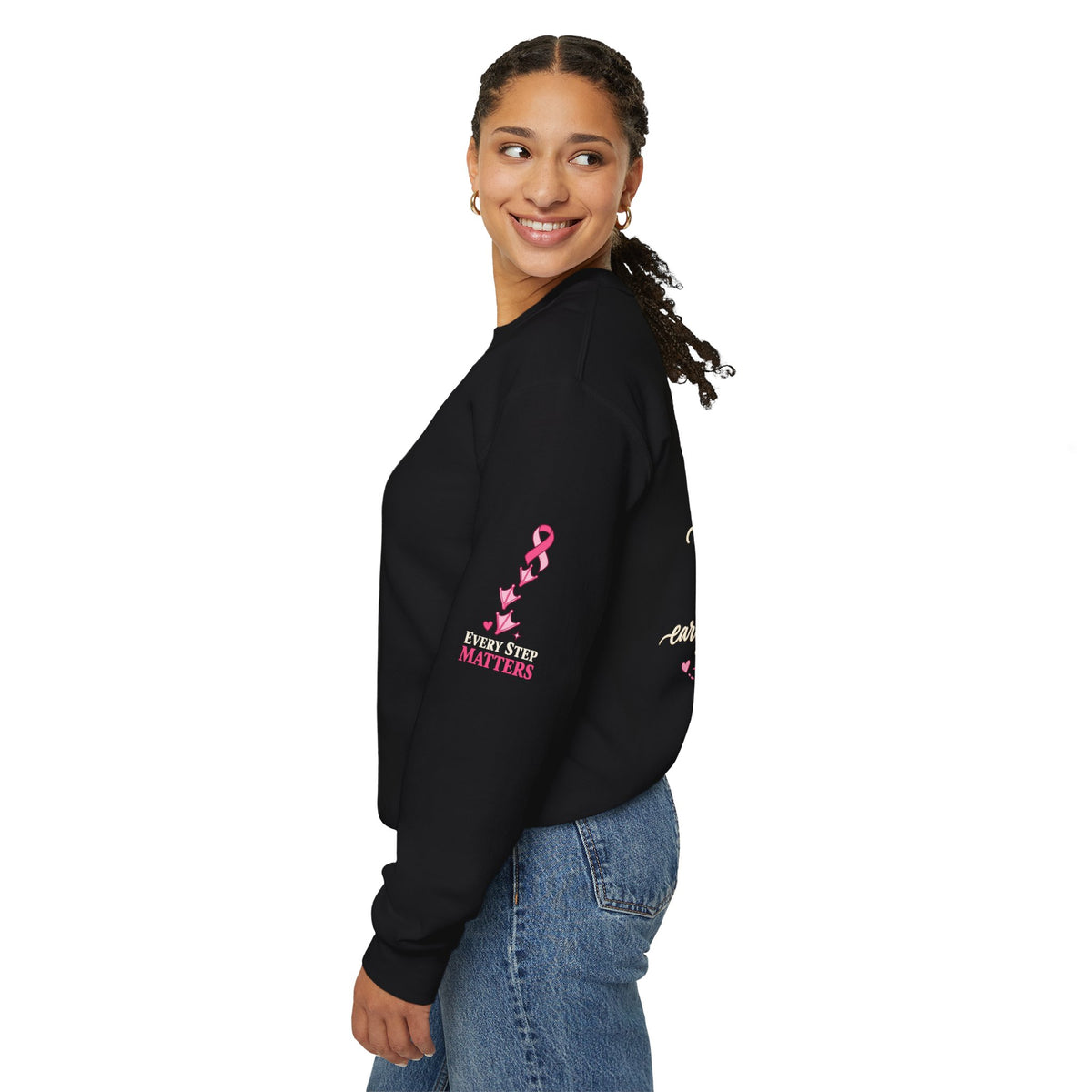 Breast Cancer Awareness Geese Crewneck Sweatshirt | Pink Ribbon
