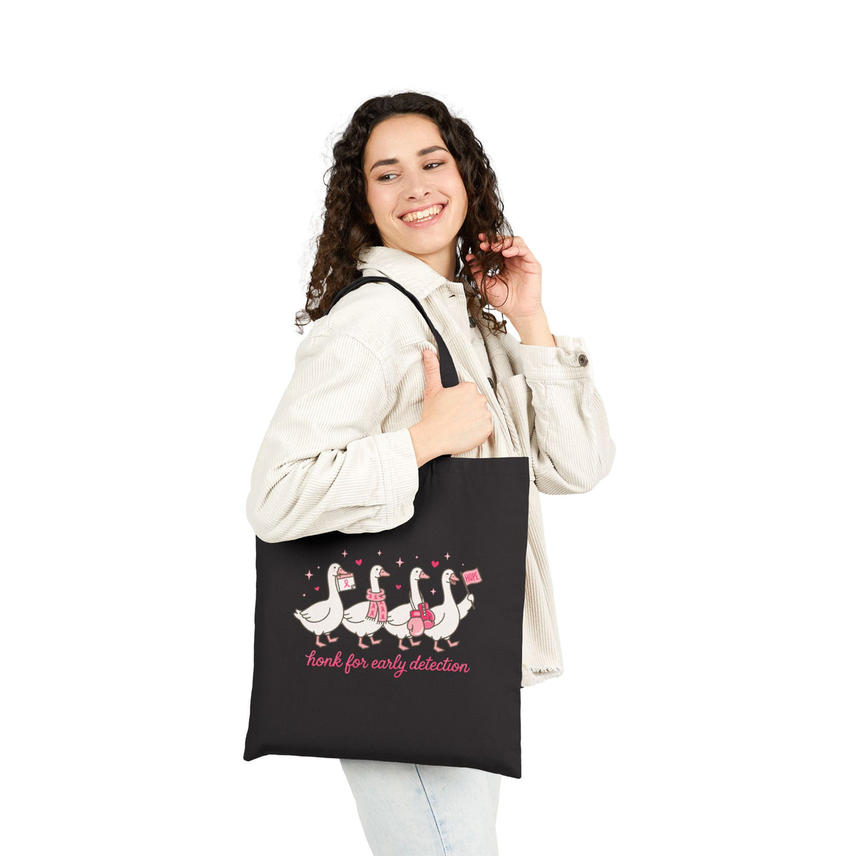 Marching Geese Pink Ribbon Tote | Breast Cancer Awareness