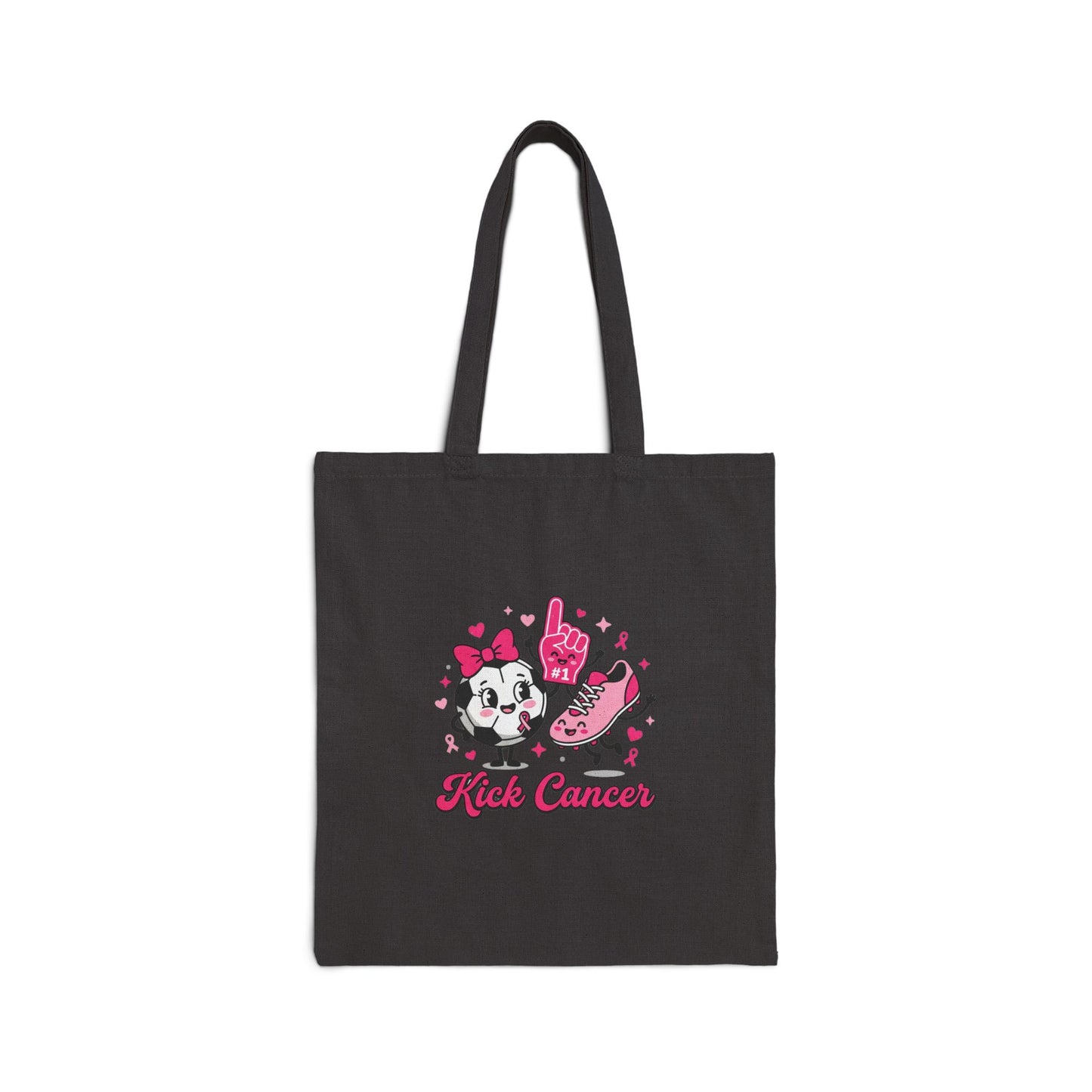 Breast Cancer Ribbon Paw Tote | Pink Awareness Cotton Canvas