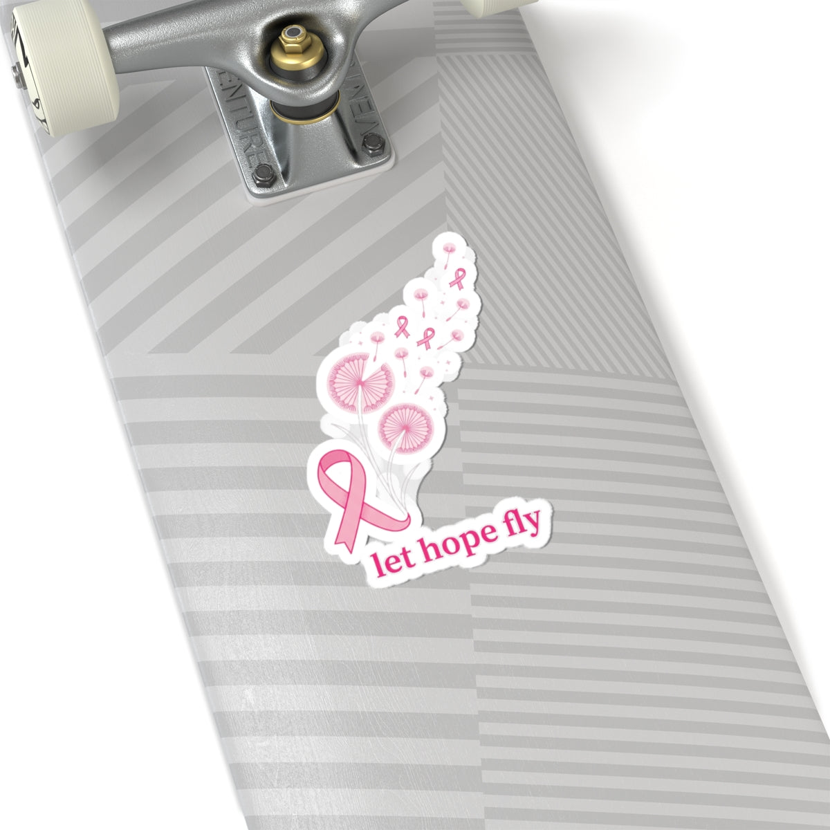 Let Hope Fly pink ribbon sticker | Breast Cancer Awareness, solidarity decal