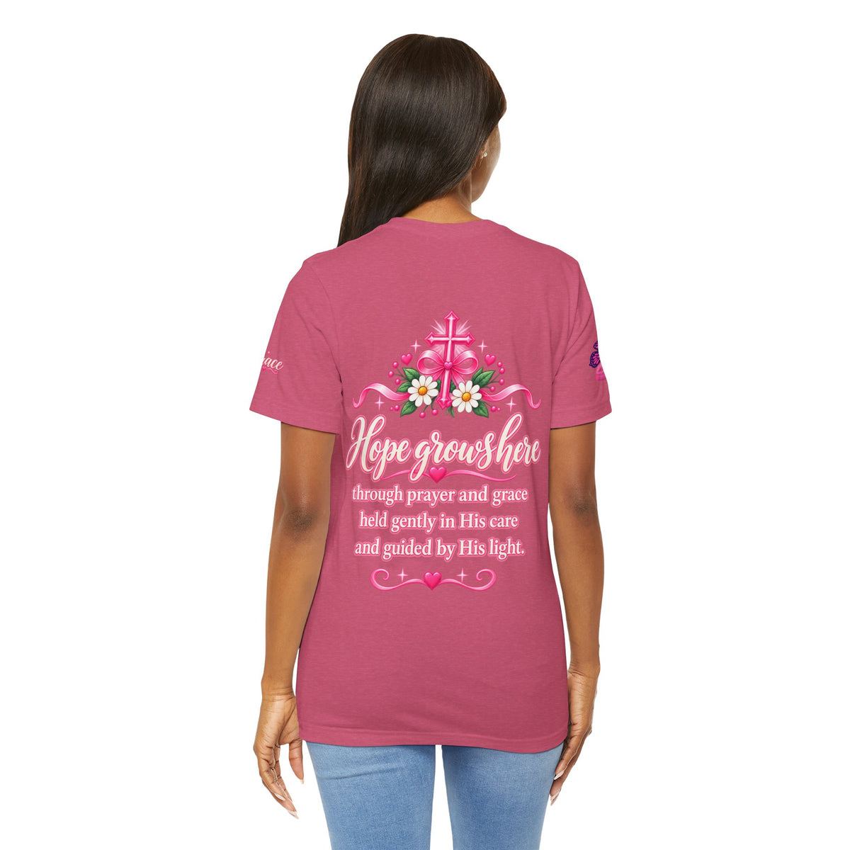 Hope Grows Here Ribbon Tee | Breast Cancer Awareness, Pink Floral