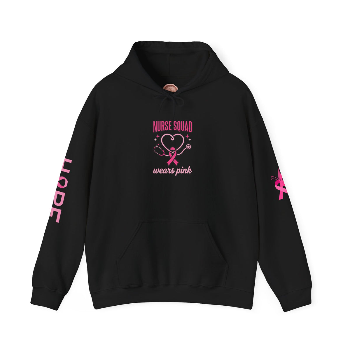 Nurse Squad Wears Pink Hoodie | Breast Cancer Awareness Nurse Pullover | Pink Ribbon Support Hoodie