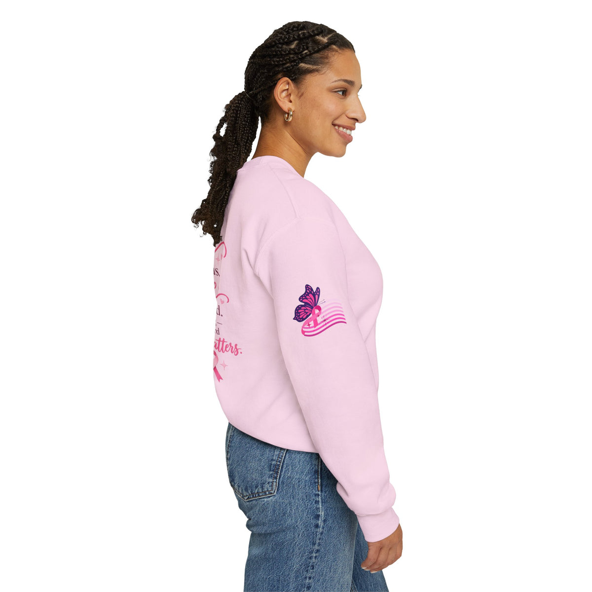 Breast Cancer Awareness Geese Crewneck Sweatshirt | Pink Ribbon