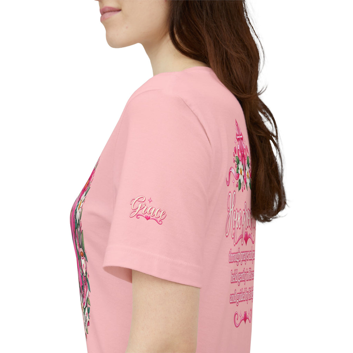 Hope Grows Here Ribbon Tee | Breast Cancer Awareness, Pink Floral