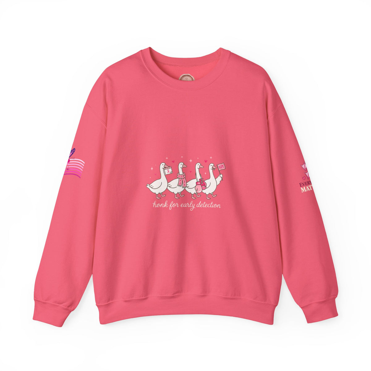 Breast Cancer Awareness Geese Crewneck Sweatshirt | Pink Ribbon