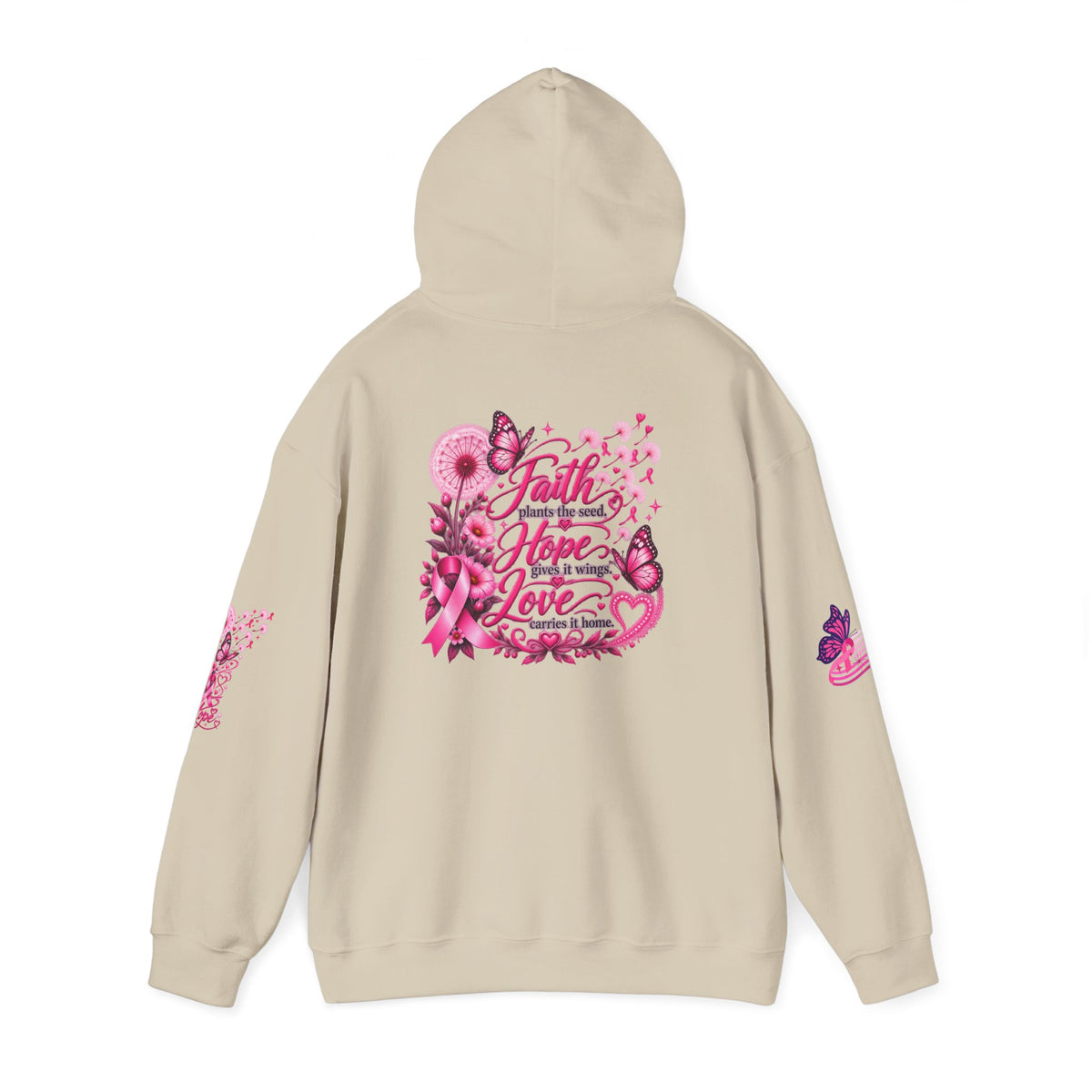 Pink Ribbon "Let Hope Fly" Hoodie | Breast Cancer Awareness Inspirational Gift | Hope & Encouragement Pullover