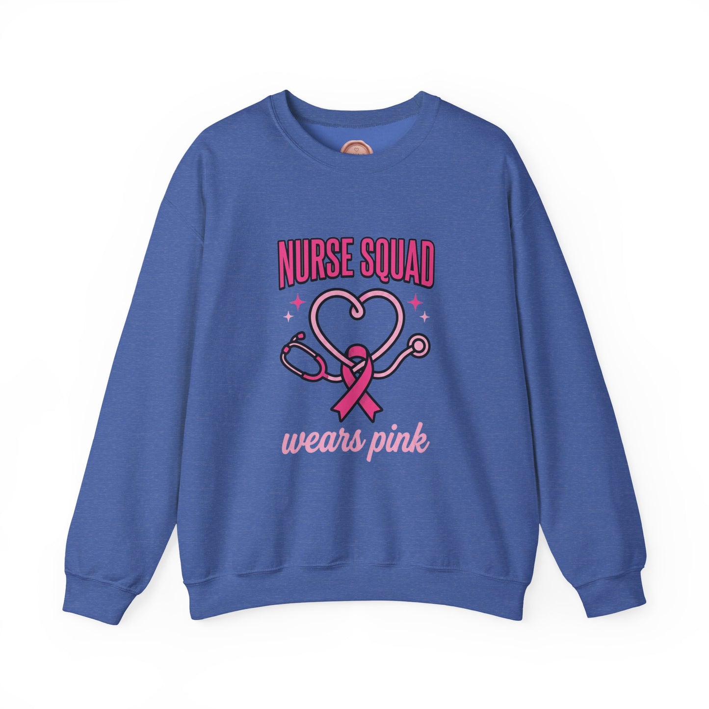 Crewneck Sweatshirt | Nurse Squad Wears Pink | Breast Cancer Awareness Nurse Pullover