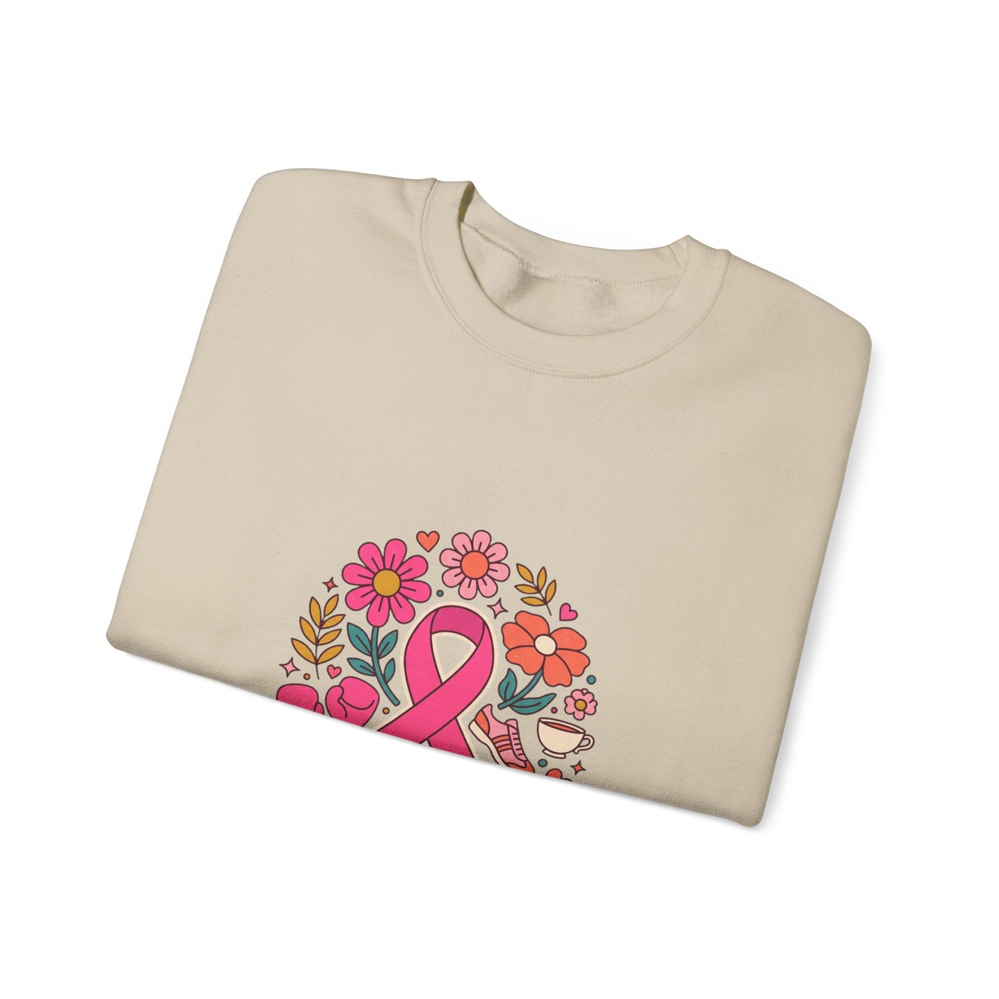 Pink Ribbon Floral Support Sweatshirt | Breast Cancer Awareness