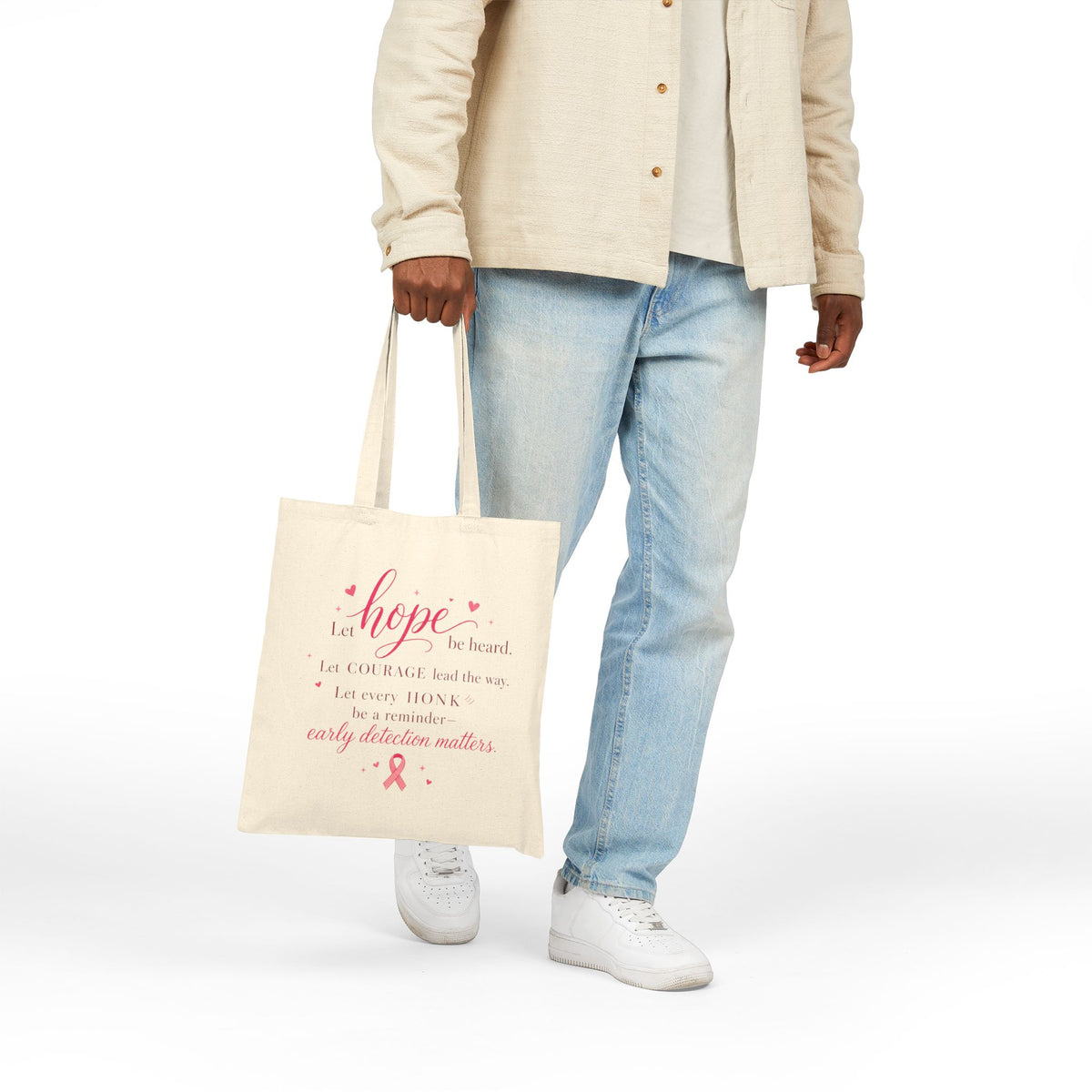 Marching Geese Pink Ribbon Tote | Breast Cancer Awareness