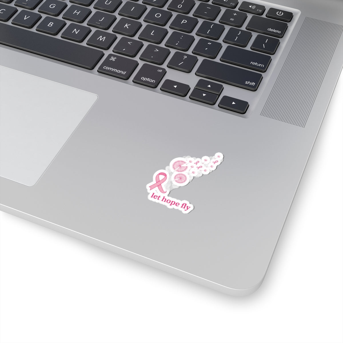 Let Hope Fly pink ribbon sticker | Breast Cancer Awareness, solidarity decal