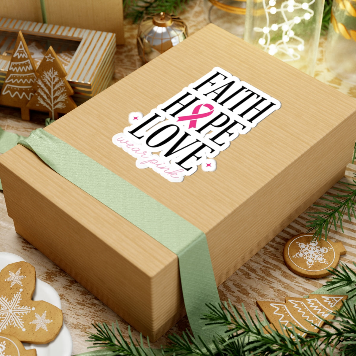 Faith Hope Love Ribbon Sticker | Breast Cancer Awareness, Pink SupportFaith Hope Love Ribbon Sticker | Breast Cancer Awareness, Pink Support