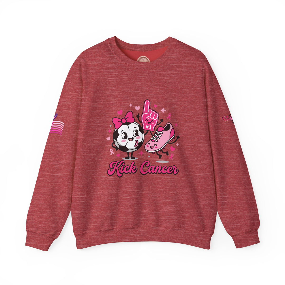Kick Cancer Crewneck Sweatshirt | Breast Cancer Awareness, Pink Ribbon
