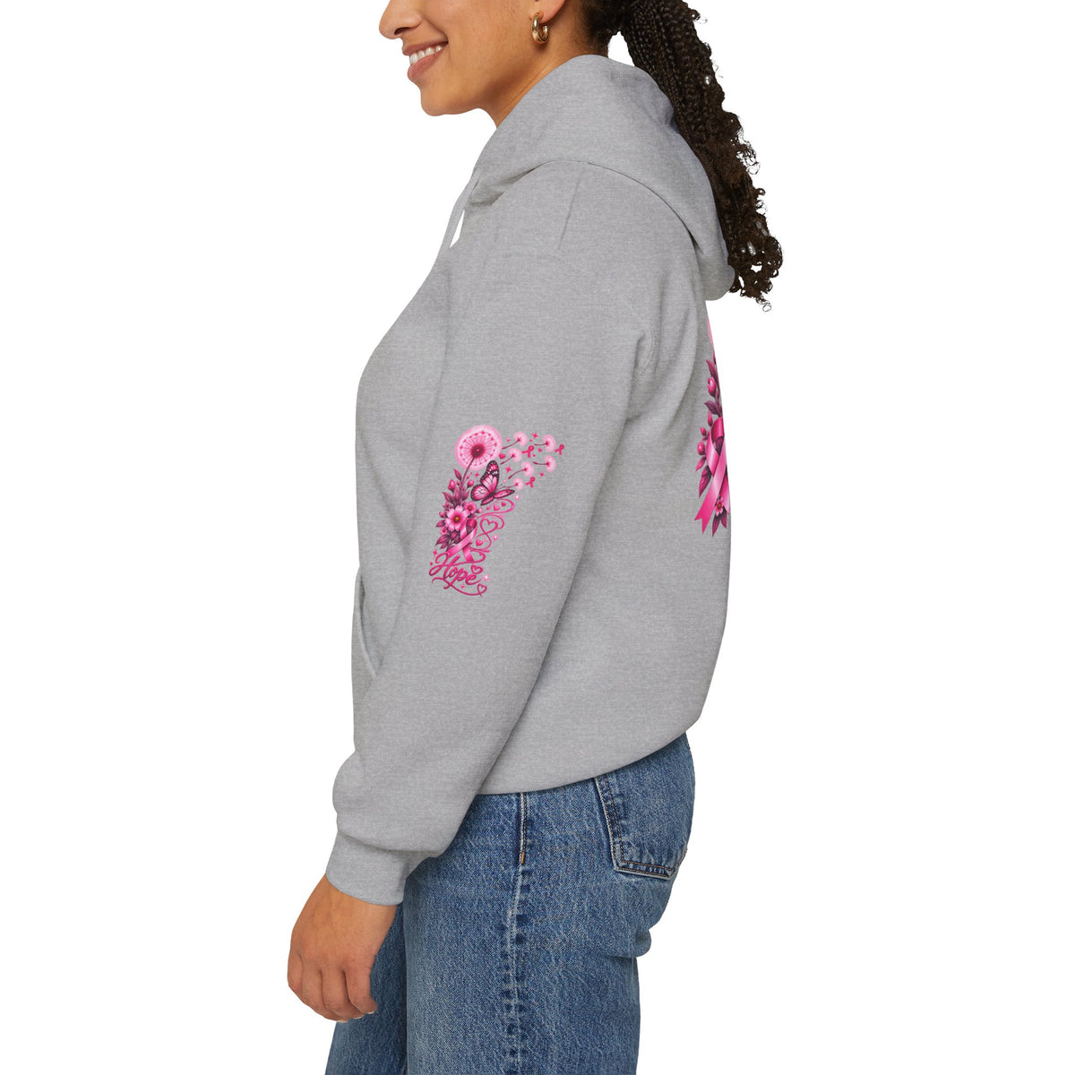 Pink Ribbon "Let Hope Fly" Hoodie | Breast Cancer Awareness Inspirational Gift | Hope & Encouragement Pullover
