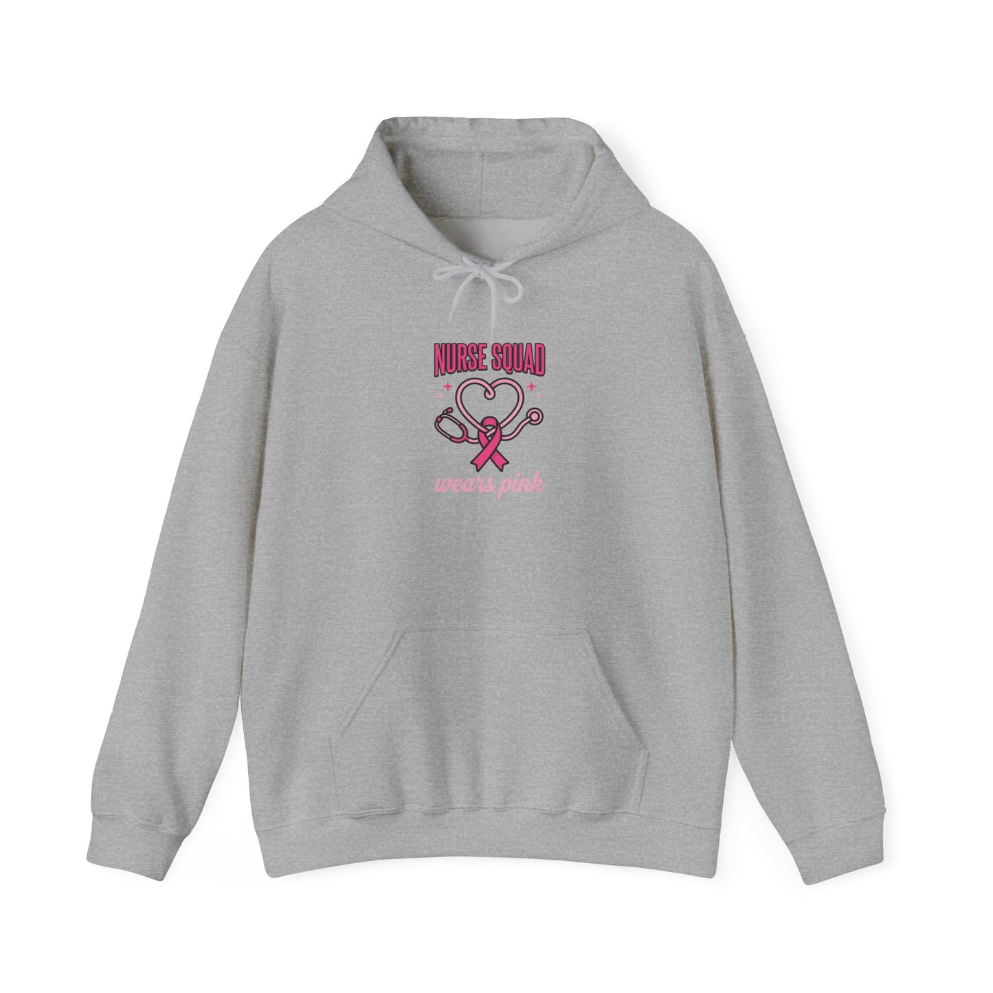 Nurse Squad Pink Ribbon Hoodie | Breast Cancer Awareness, Medical Team