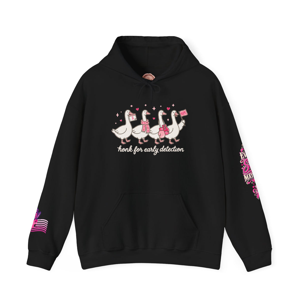 Breast Cancer Ribbon Support Hoodie | Honk for Early Detection | Pink Awareness