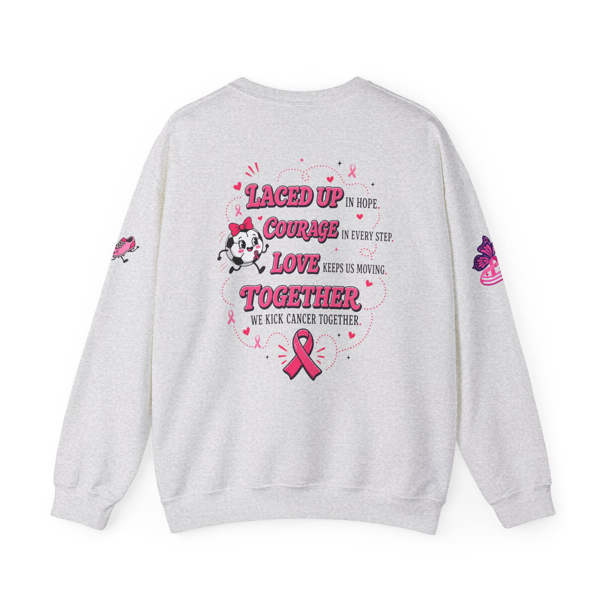 Kick Cancer Crewneck Sweatshirt | Breast Cancer Awareness, Pink Ribbon