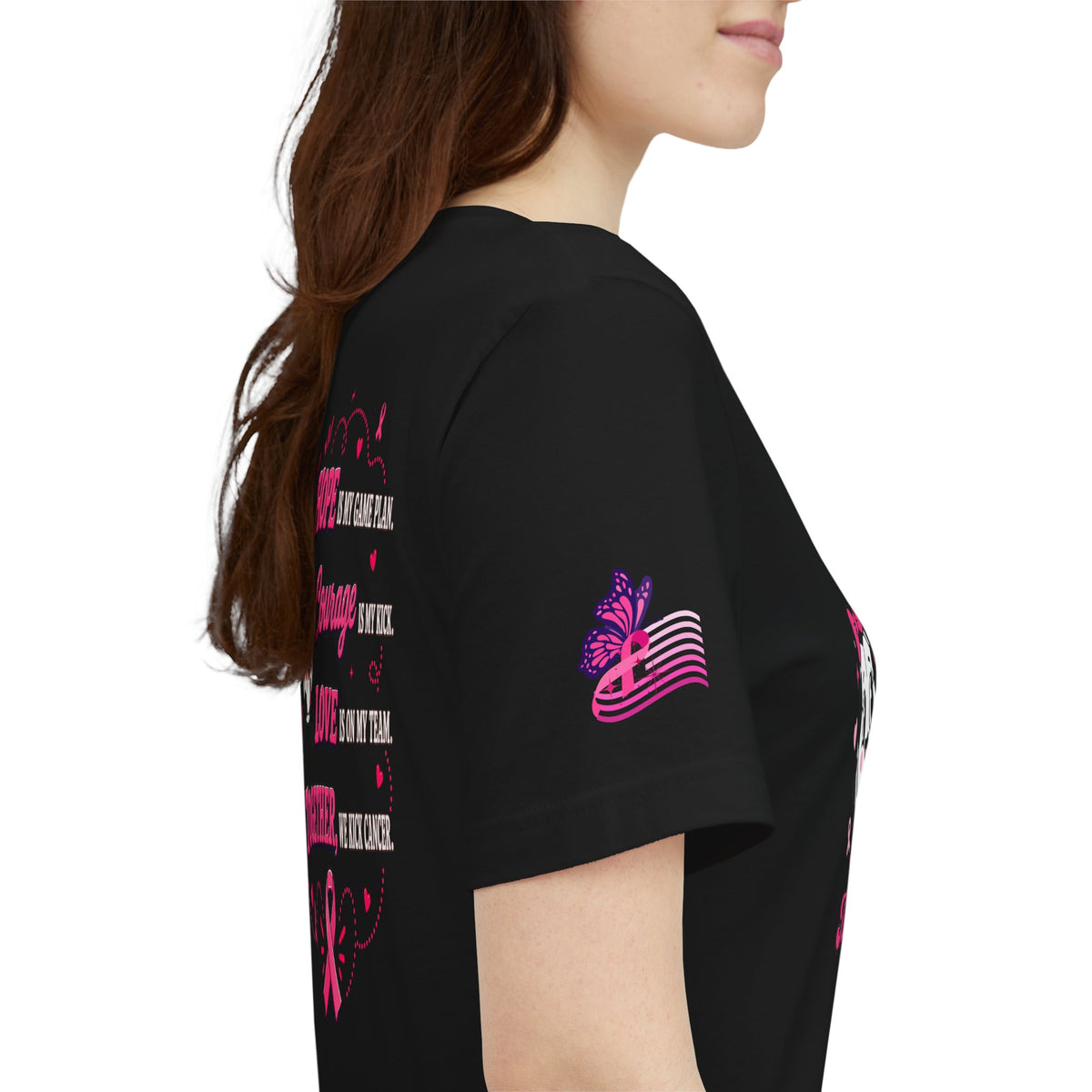 Kick Cancer Pink Ribbon Tee | Breast Cancer Awareness Shirt