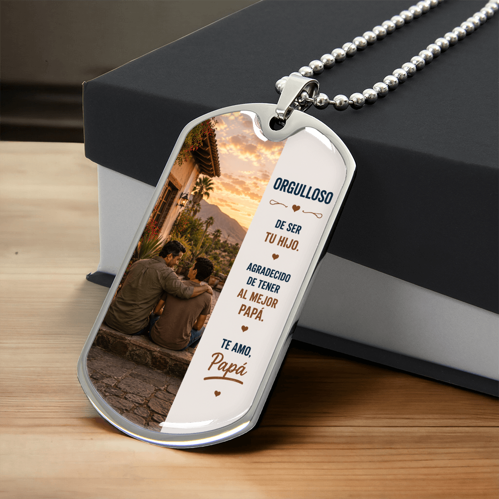 Para Mi Papá – Significas El Mundo Para Mí | Collar Dog Tag De Hijo A Padre