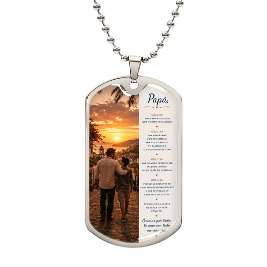 Para Mi Papá – Gracias Por Todo | Collar Dog Tag De Hijo A Padre