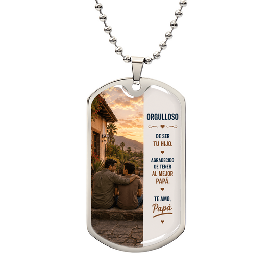 Para Mi Papá – Significas El Mundo Para Mí | Collar Dog Tag De Hijo A Padre