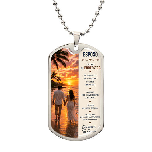 Para Mi Esposo – Mi Protector | Collar Dog Tag Personalizado De Esposa A Esposo