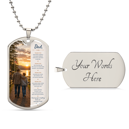 To My Dad – Thank You For Everything | Dog Tag Necklace Gift From Son
