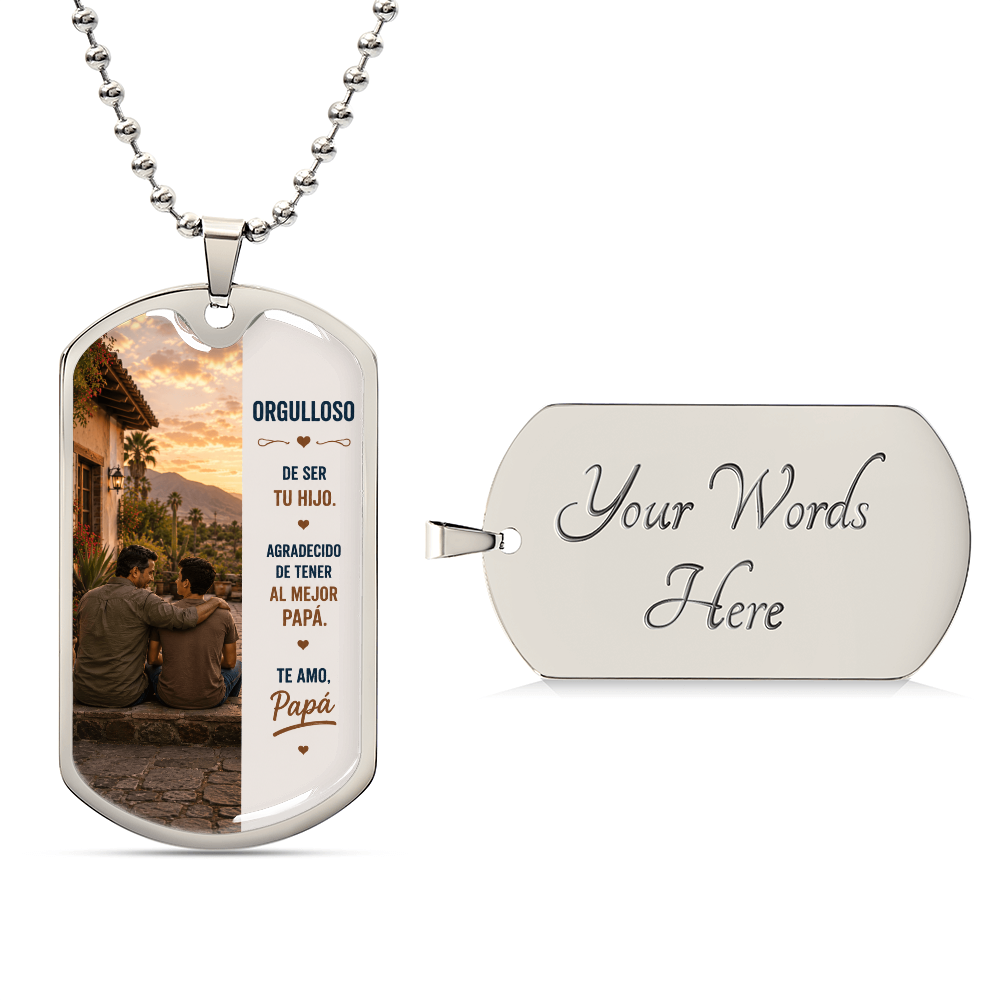 Para Mi Papá – Significas El Mundo Para Mí | Collar Dog Tag De Hijo A Padre
