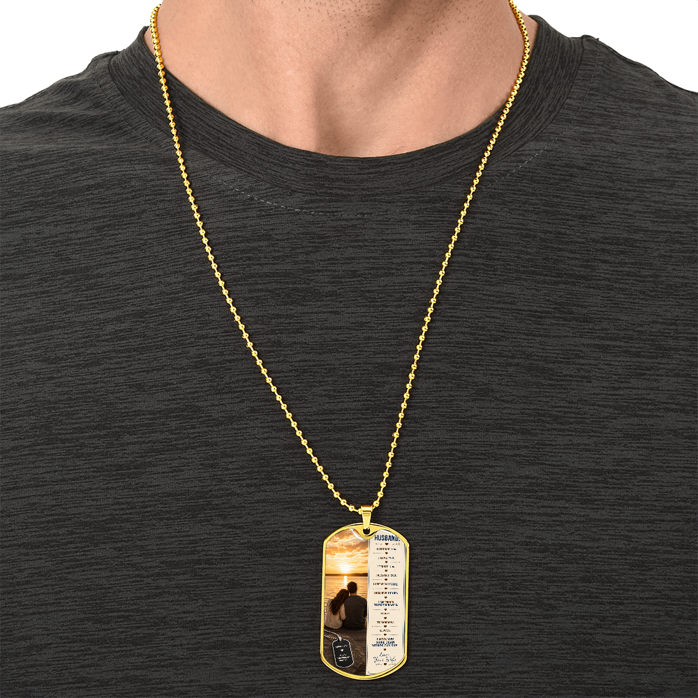 To My Husband – I Choose You | Personalized Dog Tag Necklace From Wife To Husband
