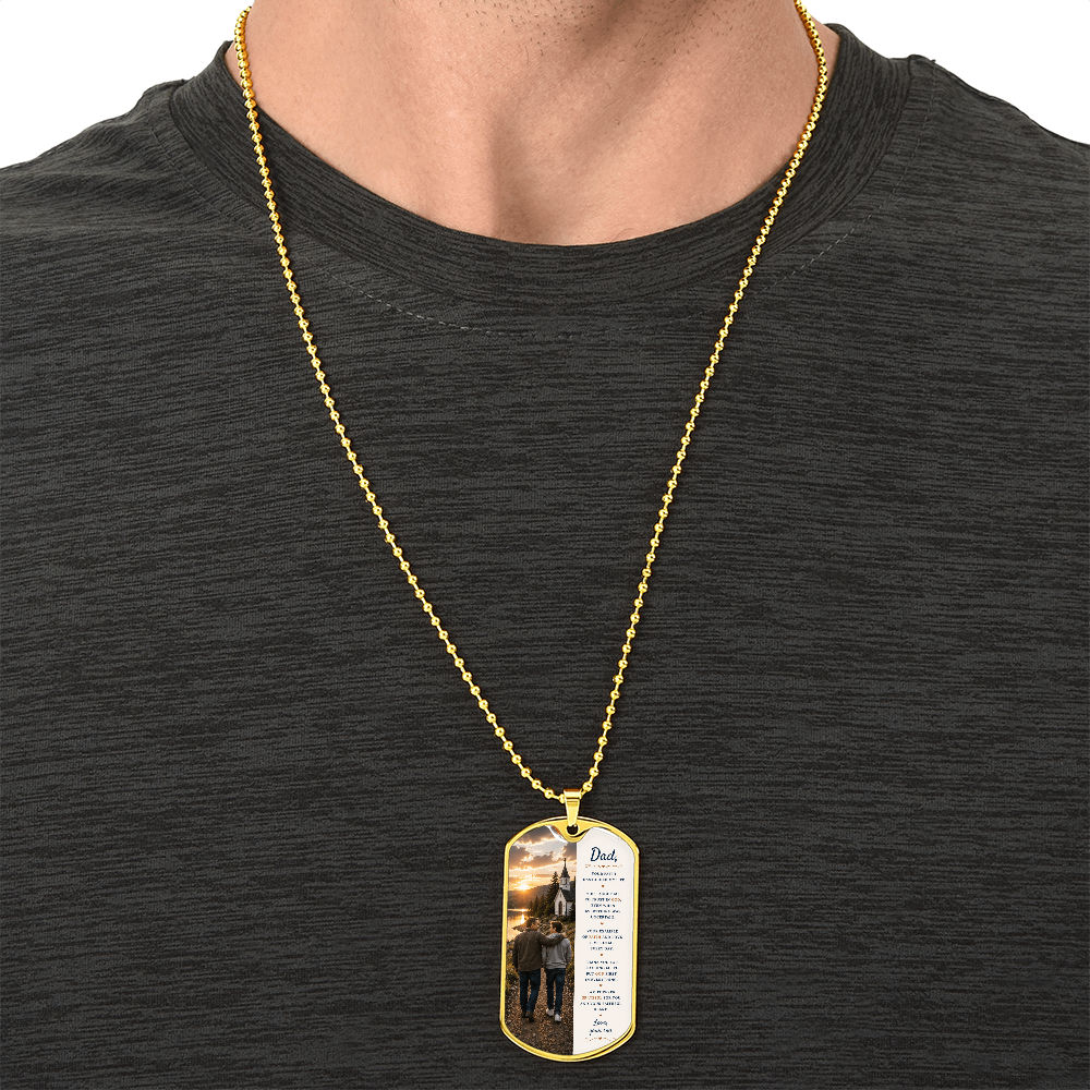 To My Dad – A Blessing from God | Dog Tag Necklace Gift from Son