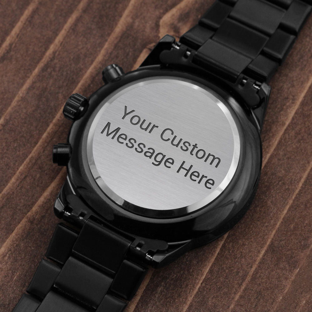 Engraved Chronograph Watch for Dad | Personalized Father's Day Gift | Custom Watch for Him