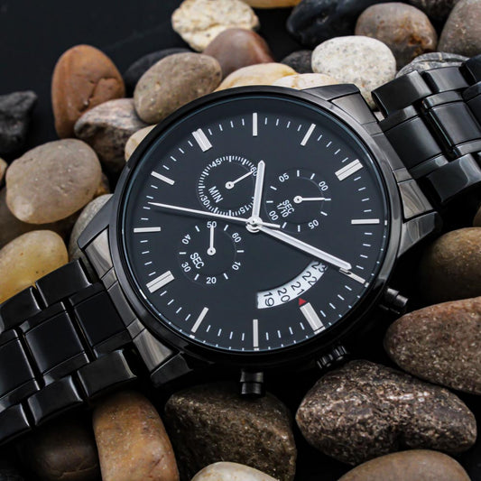 Engraved Chronograph Watch for Dad | Personalized Father's Day Gift | Custom Watch for Him